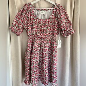 NWT Tuckernuck Hyacinth House Red Dahlia Floral Dorothy Mini Dress - M